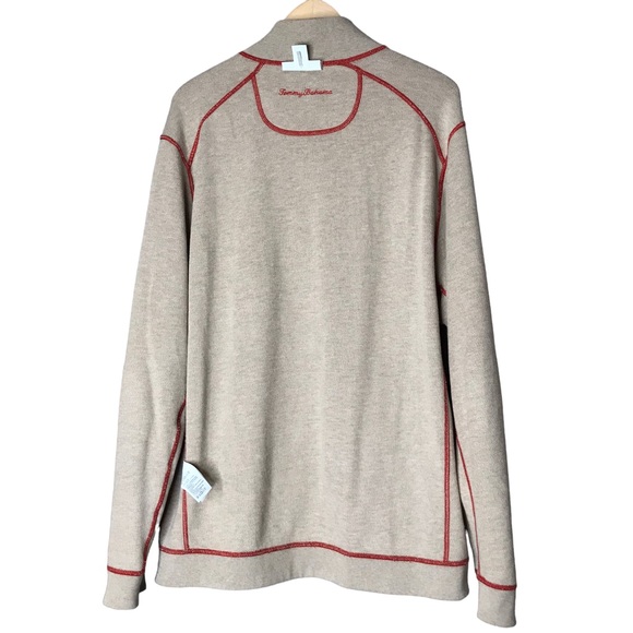 Tommy Bahama Reversible Sweater Pullover Cotton Blend Orange Cream Men’s - Picture 12 of 13